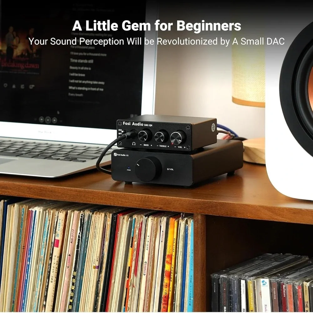 Fosi Audio Q4 DAC Headphone Amp USB Optical Coaxial 3.5mm RCA Desktop‎ Converter